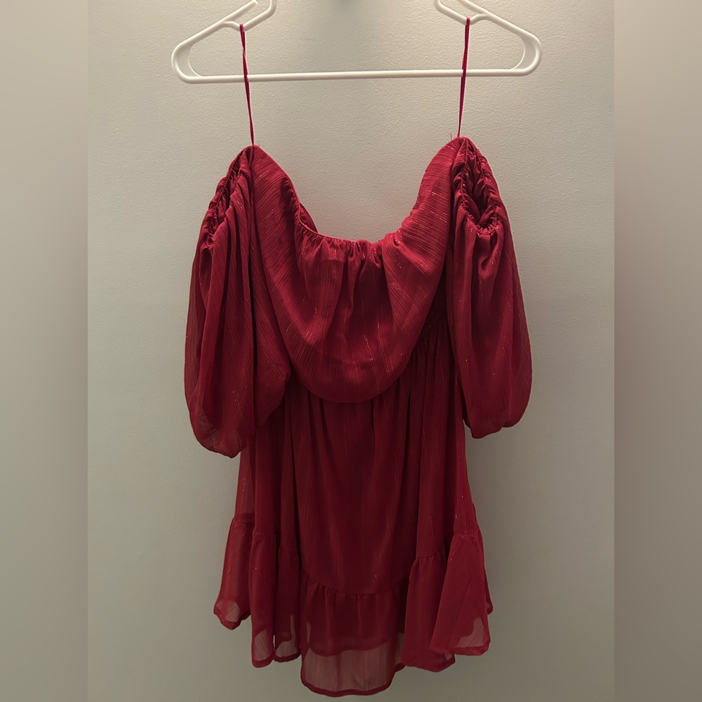Elegant Red Off-Shoulder Dress